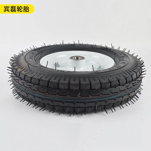 青岛轮胎厂家销售道路划线机用轮胎 400-8加重一体高胶充气轮胎